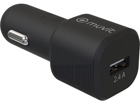 Carregador de Carro Muvit USB 12W - Preto Cheap