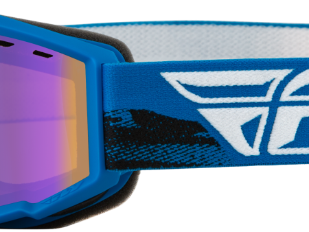 YOUTH FOCUS SNW GOGGLE BLU BLK W  BLUE MIRROR AMBER LENS For Sale