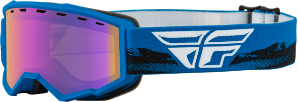 YOUTH FOCUS SNW GOGGLE BLU BLK W  BLUE MIRROR AMBER LENS For Sale