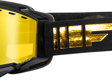 ZONE SNOW GOGGLE BLACK GOLD W  GOLD MIRROR YELLOW LENS For Sale