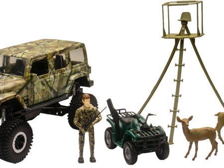 REPLICA 1:18 JEEP WRANGLER DEER HUNTING PLAY SET Online now