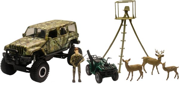 REPLICA 1:18 JEEP WRANGLER DEER HUNTING PLAY SET Online now