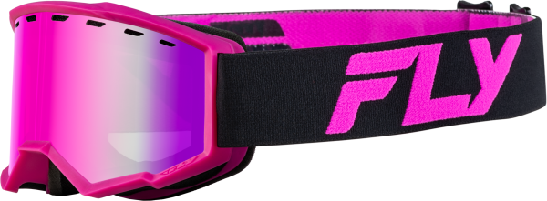 YTH FOCUS SNOW GOGGLE BLK PINK W  PINK MIRROR ROSE LENS For Discount