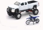 REPLICA 1:43 TRUCK RACE BIKE CHEVY WHITE YAMAHA BIKE BLUE Supply