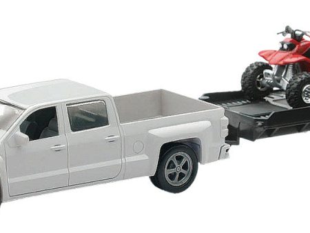 REPLICA 1:43 TRUCK TRAILER ATV CHEVY WHITE ATV RED Online Sale