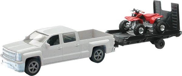 REPLICA 1:43 TRUCK TRAILER ATV CHEVY WHITE ATV RED Online Sale