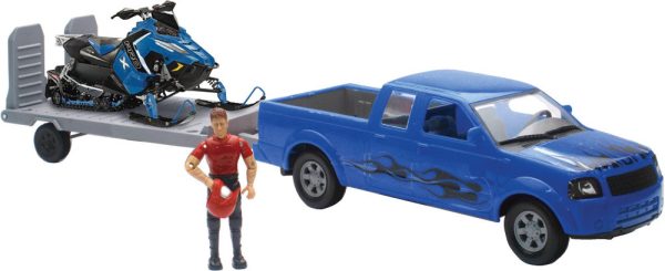 REPLICA 1:18 TRK TRAILER SLED TRUCK BLUE POLARIS BLUE For Discount