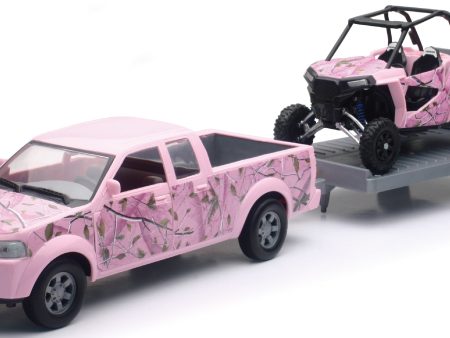 REPLICA 1:18 TRUCK TRAILER UTV TRUCK PINK CAMO UTV PINK CAMO Cheap